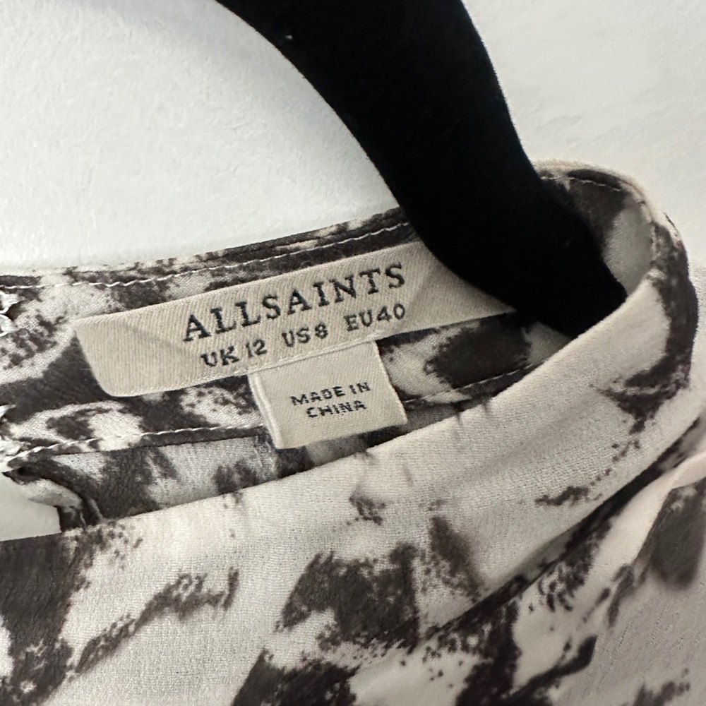 All Saints Fleur Wing Pleated Mini  Dress Size 8 - Picture 7 of 14